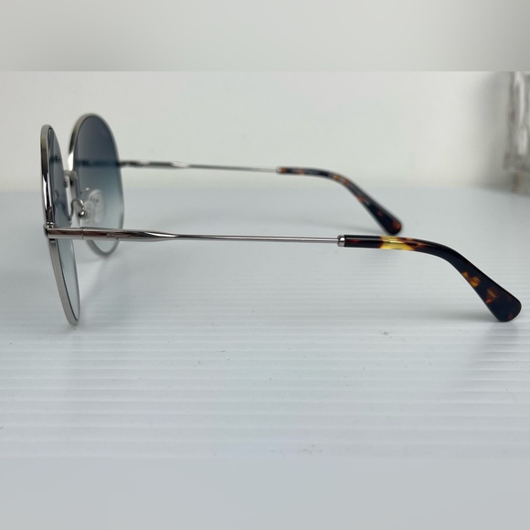 FERRAGAMO Oversized Gradient Blue Round Lens Silver Color Frame Sunglasses 60mm - Picture 5 of 14